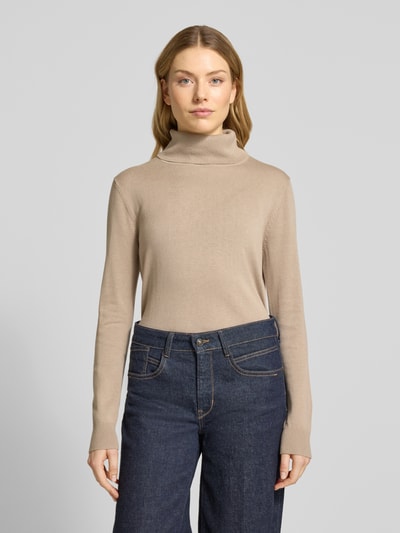 Tom Tailor Regular Fit Rollkragenpullover aus Baumwoll-Viskose-Mix Taupe 4