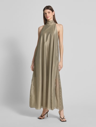 Jake*s Cocktail Cocktailjurk van lyocellmix met opstaande kraag Kaki - 1