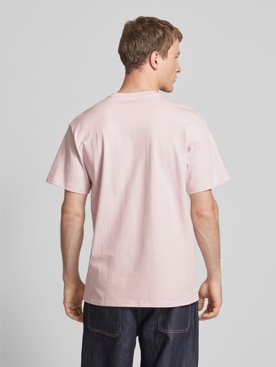 Carhartt Work In Progress T-Shirt mit Logo-Stitching Modell 'CHASE' Hellrosa 5