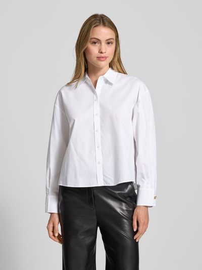 HUGO Boxy Fit Hemdbluse aus reiner Baumwolle Modell 'ELMA' Offwhite 4