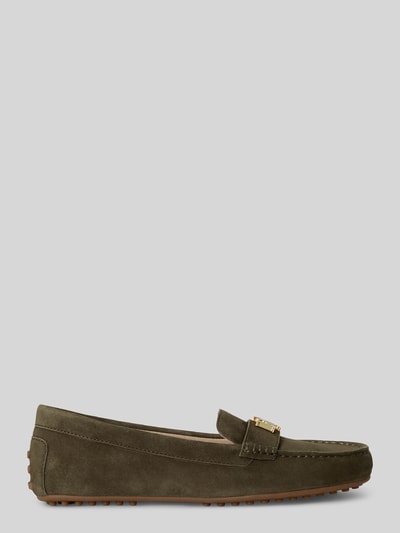 Lauren Ralph Lauren Slipper aus echtem Veloursleder Dunkelgruen 2