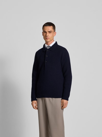 Closed Pullover in Strick-Optik mit Polokragen Dunkelblau 4