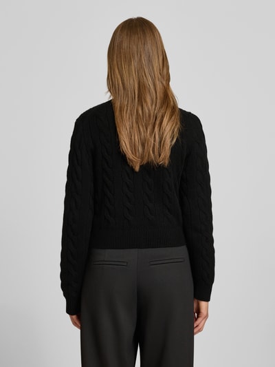 Polo Ralph Lauren Cardigan aus Lanawolle-Kaschmir-Mix mit Zopfmuster BLACK 5