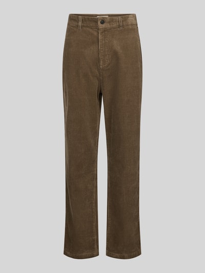 Calvin Klein Jeans Straight leg corduroy broek met achterzakken, model 'CORDUROY' Donkerbruin - 2