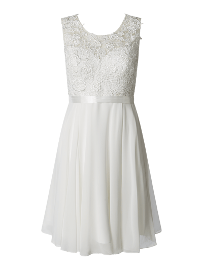 Luxuar Cocktailkleid mit floralen Stickereien  Offwhite 1