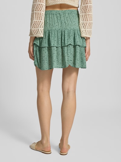 Only Ausgestellter Mini-Rock aus reiner Viskose Modell '30 BERYL' Tuerkis Melange 5