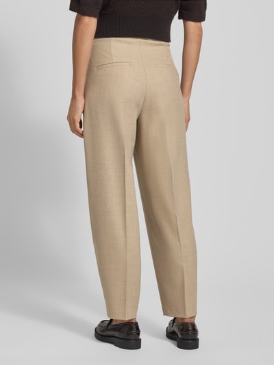 Cambio Spodnie materiałowe o szerokim kroju z dodatkiem wiskozy model ‘Elaine’ Beżowy melanż 5