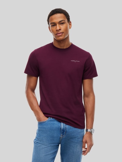 Tommy Jeans Slim Fit T-Shirt aus reiner Baumwolle Bordeaux 4