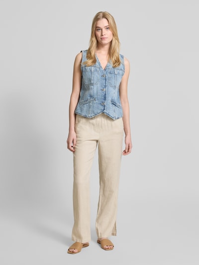 Christian Berg Woman Straight Leg Leinenhose mit Tunnelzug Beige 1