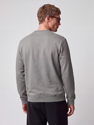 HUGO Blue Regular Fit Sweatshirt aus reiner Baumwolle Modell 'Nespon' Mittelgrau 5