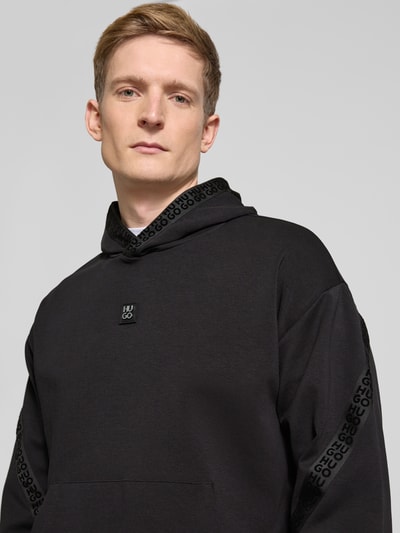 HUGO Hoodie mit Label-Badge Modell 'Dagarito' Black 3