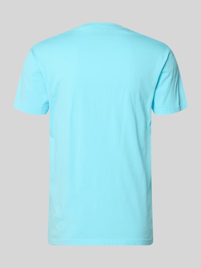 Produktfoto, Slim Fit T-Shirt aus reiner Baumwolle von Sundek in Hellblau mit glatter Oberfläche, Label-Print, Rundhalsausschnitt, Herren T-Shirt