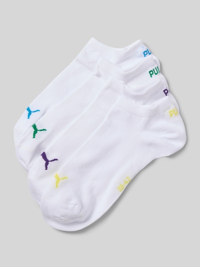 PUMA Sneakersokken met labeldetail in een set van 4 paar Wit - 1