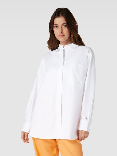 Tommy Hilfiger Oversized Bluse mit Umlegekragen Modell 'OXFORD' Weiss 4