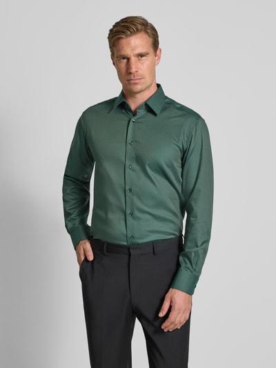 ETERNA Modern Fit Businesshemd mit Knopfleiste Dunkelgruen 4