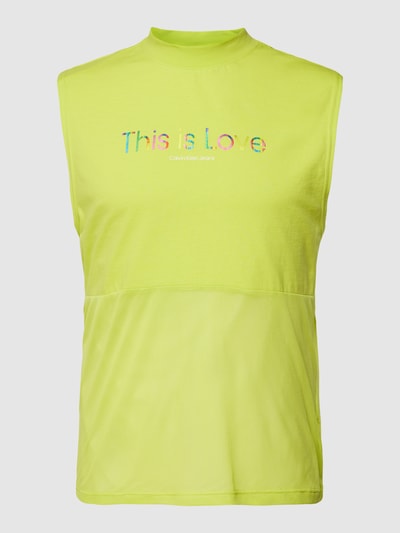 Calvin Klein Jeans Tanktop mit breiten Trägern Neon Gelb 2