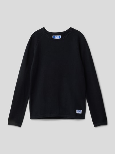 Jack & Jones Sweter z dzianiny z fakturowanym wzorem model ‘HILL’ Granatowy 1