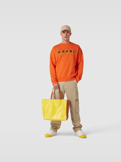 Marni Shopper mit Label-Print Gelb 1