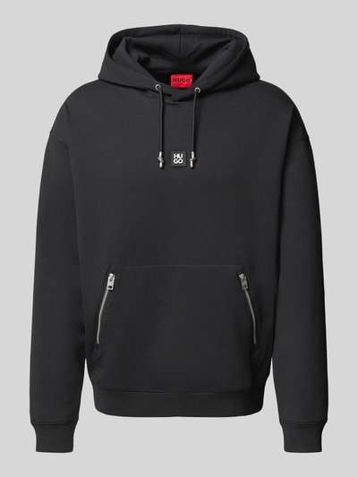HUGO Hoodie aus Baumwoll-Mix mit Logo-Applikation Modell 'Dargenhood' Black 2