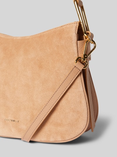 Coccinelle Handtas van leer met labeldetail, model 'MAGIE' Camel - 3