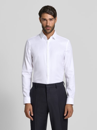 Jake*s Koszula biznesowa o kroju super slim fit z kołnierzykiem typu kent Biały 4