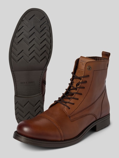 Jack & Jones Schnürstiefel mit Label-Detail Modell 'SHAUN' Cognac 4