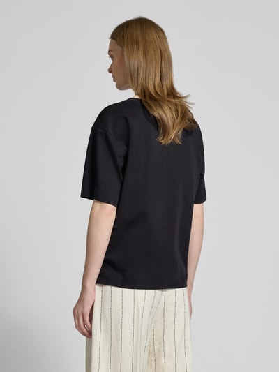 Weekend Max Mara T-shirt met verlengd rugpand, model 'MULTID' Zwart - 5