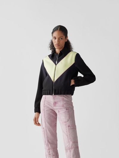 MSGM Sweatjacke mit Kontraststreifen Schwarz 4