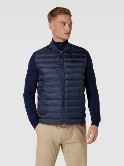 Gant Bodywarmer met labelprint Marineblauw - 4