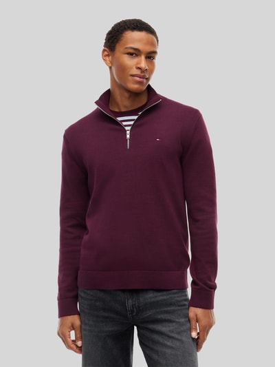 Tommy Jeans Slim Fit Troyer aus reiner Baumwolle Bordeaux 4