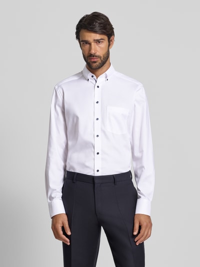 OLYMP Modern Fit Businesshemd mit Button-Down-Kragen Weiss 4