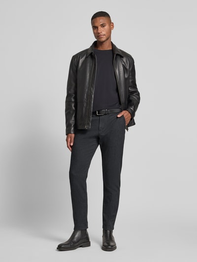 SELECTED HOMME Chinosy o kroju slim fit z mieszanki bawełny model ‘175 BRUSHED’ Antracytowy 1