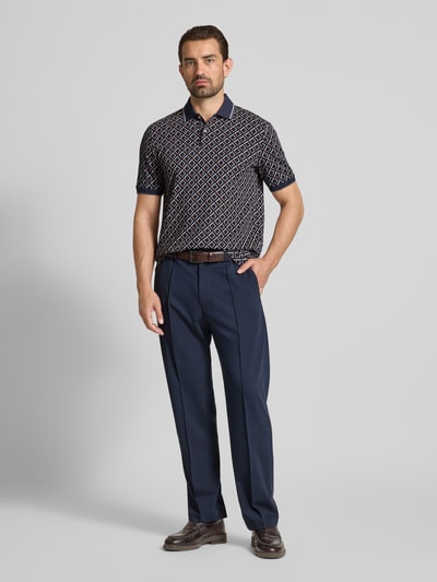 bugatti Regular Fit Poloshirt im Allover-Look Marine 1