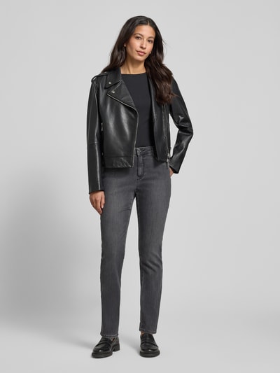 Brax Slim fit jeans in used-look, model 'MARY THERMO' Donkergrijs - 1