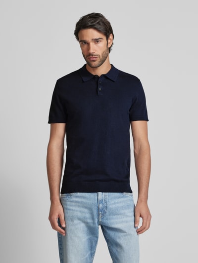 SELECTED HOMME Poloshirt mit elastischen Abschlüssen Blau Melange 4