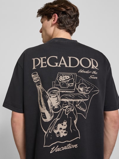 PEGADOR Oversized T-Shirt mit Label-Print Modell 'Paide' Anthrazit 3