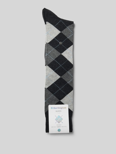 Burlington Socken mit geripptem Abschluss Dunkelgrau 3