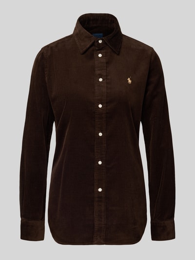Polo Ralph Lauren Overhemdblouse met labelstitching Chocoladebruin - 2