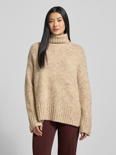 Vero Moda Golf o luźnym kroju z dodatkiem wełny model ‘INGRID’ Piaskowy melanż 4