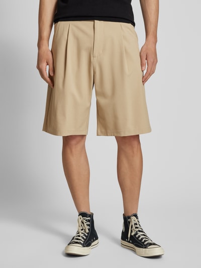 REVIEW Tailored Fit Shorts mit Bundfalten Beige 4