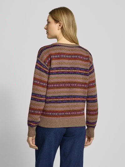 Lauren Ralph Lauren Strickpullover aus Baumwoll-Leinen-Mix Modell 'MINCLAIRE' Taupe Melange 5