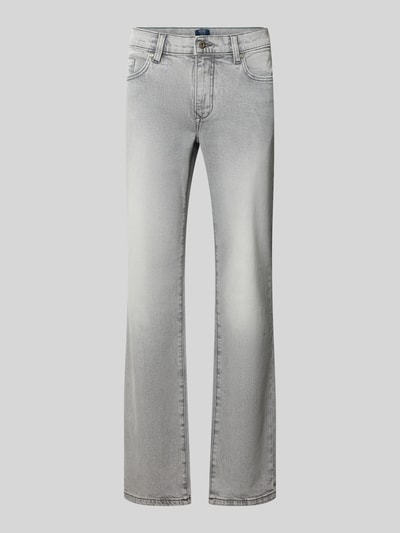 Produktfoto, Regular Fit Jeans im Used-Look Modell 'JERRY' von MCNEAL aus Baumwoll-Elasthan-Mix in Grau mit Eingrifftaschen, Herren Jeans