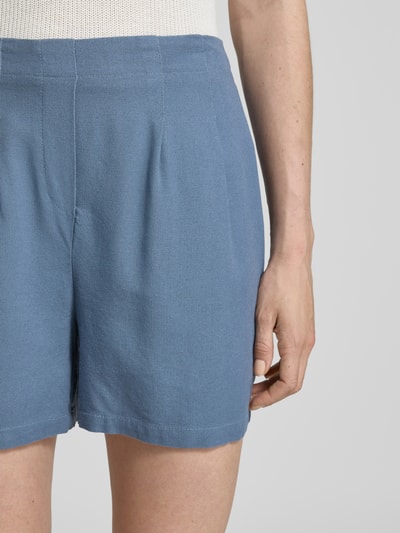 Vero Moda Regular Fit Shorts aus Viskose-Leinen-Mix Modell 'JESMILO' Rauchblau 3