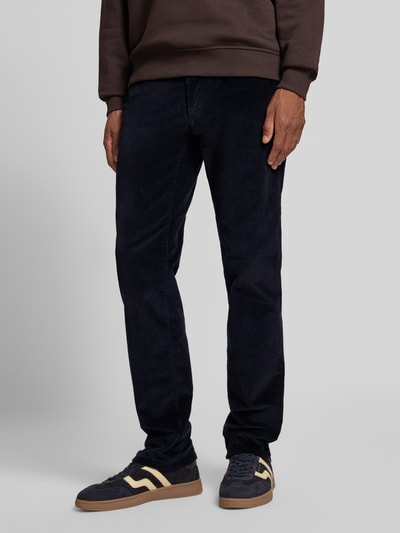 Brax Corduroy broek in 5-pocketmodel, model 'Cadiz' Marineblauw - 4