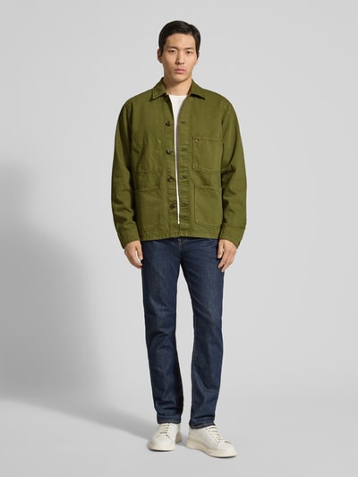 Tommy Hilfiger Regular Fit Hemdjacke aus reiner Baumwolle Oliv 1