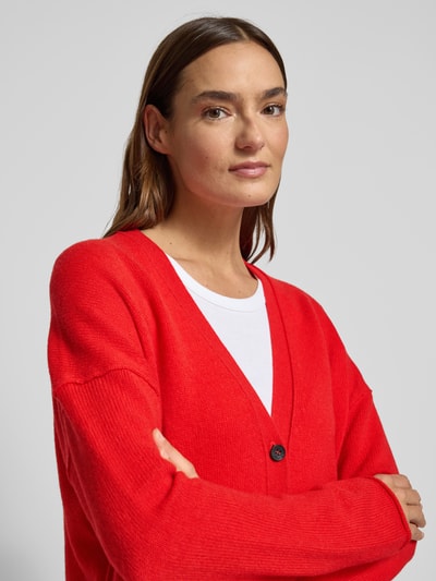 Marc O'Polo Oversized gebreid jack van pure scheerwol  Lichtrood - 3