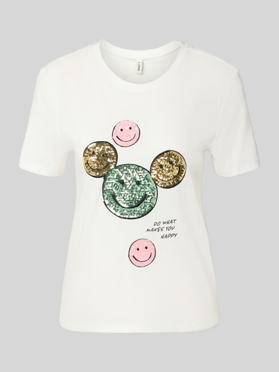 Only T-shirt o kroju regular fit z czystej bawełny model ‘KITA’ Biały 2