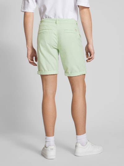 Blend Regular fit korte linnen broek in effen design Lichtgroen - 5