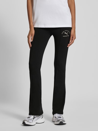 PUMA Slim fit bell bottom met labeldetail Zwart - 4