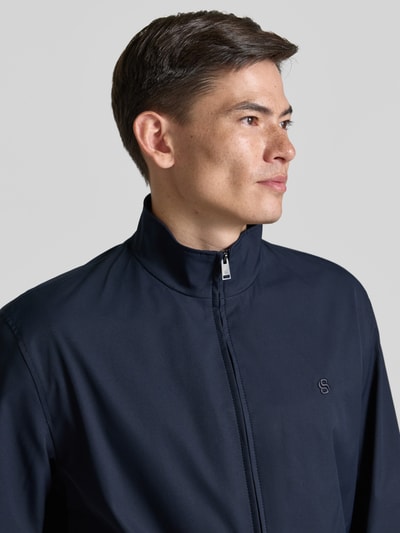 BOSS regular fit blouson met logostitching model 'H-CARVO' Marineblauw - 3